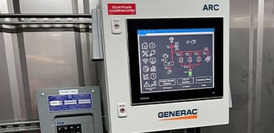 Touchscreen power system controller mounted on a wall